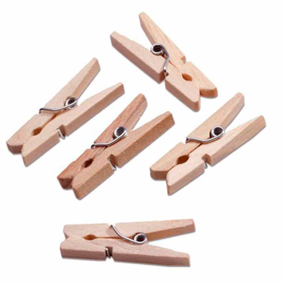 Mini pinzas de madera de 3,5 centímetros 100 Uds. | LTDB